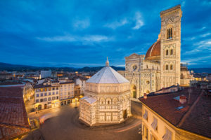 Night skyline of Florence, Italy with the Santa Maria del Flore cathedral Night skyline of Florence, Italy with the Santa Maria del Flore cathedral